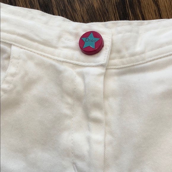 Dior frayed edge white denim jeans